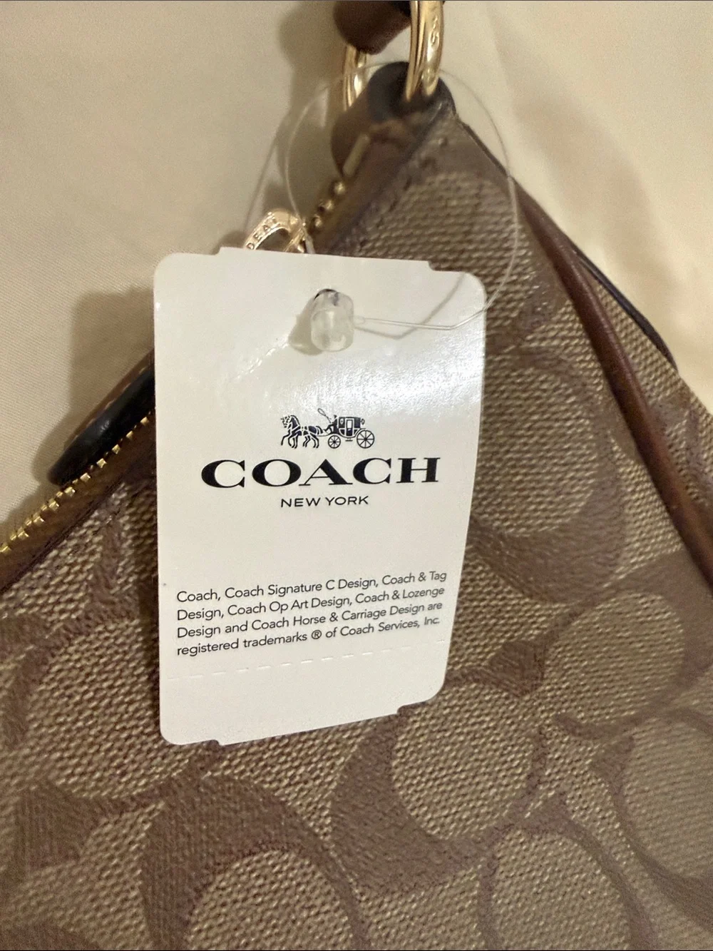 Coach Laurel Signature Canvas Shoulder Bag in Brown NWT